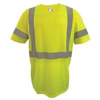 Short Sleeve Safety T-Shirt, Polyester, 2X-Large, High Visibility Lime-Yellow Planification Entrepots Molloy