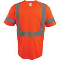 Short Sleeve Safety T-Shirt, Polyester, 2X-Large, High Visibility Orange Planification Entrepots Molloy