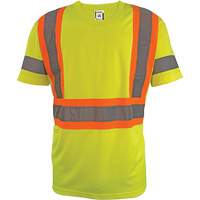 Short Sleeve Safety T-Shirt, Polyester, 2X-Large, High Visibility Lime-Yellow Planification Entrepots Molloy