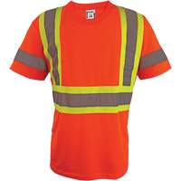 Short Sleeve Safety T-Shirt, Polyester, 2X-Large, High Visibility Orange Planification Entrepots Molloy