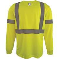 Long Sleeve Safety Shirt, Polyester, 2X-Large, High Visibility Lime-Yellow Planification Entrepots Molloy