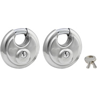 Shrouded Disc Padlocks, Silver, Keyed Alike, Stainless Steel, 2-3/4" Width Planification Entrepots Molloy