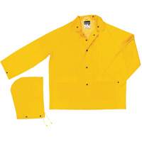 Imperm&eacute;able de s&eacute;rie classique avec capuchon amovible, Polyester/PVC, Grand, Jaune Planification Entrepots Molloy