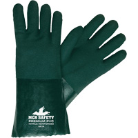 Gants r&eacute;sistants aux produits chimiques, Taille Grand, 14" lo, PVC, Doublure en Jersey Planification Entrepots Molloy