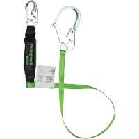 Miller&reg; HP Shock-Absorbing Lanyard, 6', Scaffold Hook Center, Locking Snap Hook Leg Ends, Polyester Planification Entrepots Molloy