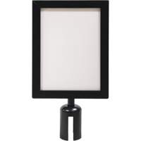 Cadre d'enseigne pour poteau de barri&egrave;re pour le contr&ocirc;le des foules, Noir Planification Entrepots Molloy