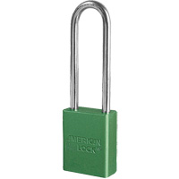 Cadenas de s&eacute;curit&eacute; American Lock, Vert, Cl&eacute;s diff&eacute;rentes, Aluminium, Largeur de 1-1/2" Planification Entrepots Molloy