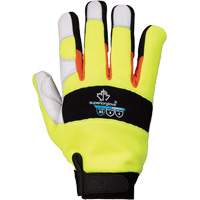 Gants de m&eacute;canicien &agrave; haute visibilit&eacute; ClutchGear, Paume Cuir fleur de ch&egrave;vre, Taille Moyen Planification Entrepots Molloy