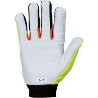 Gants de m&eacute;canicien &agrave; haute visibilit&eacute; ClutchGear, Paume Cuir fleur de ch&egrave;vre, Taille Moyen Planification Entrepots Molloy