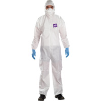 AlphaTec Microchem&reg; 3-Piece Chemical Resistant Coveralls with Hood, 2X-Large, White Planification Entrepots Molloy
