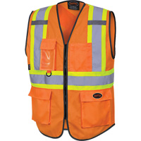 6958 Gilet de s&eacute;curit&eacute; &agrave; fermeture &eacute;clair avant, Orange haute visibilit&eacute;, Petit, Polyester Planification Entrepots Molloy
