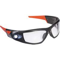 SPG500 Rechargeable Inspection Beam Safety Glasses, Clear Lens, ANSI Z87+ Planification Entrepots Molloy