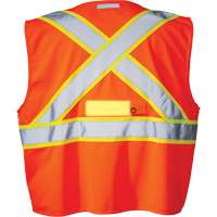 SV350 X-Back Safety Vest with Light, High Visibility Orange, Small, Polyester Planification Entrepots Molloy