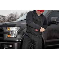 GridIron Regular Length Zip-To-Thigh Bib Overall, Men's, Large, Black Planification Entrepots Molloy