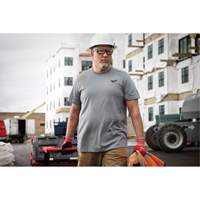 Hybrid Work Tee Shirt, Men's, Small, Grey Planification Entrepots Molloy