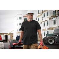 Hybrid Work Tee Shirt, Men's, Small, Black Planification Entrepots Molloy