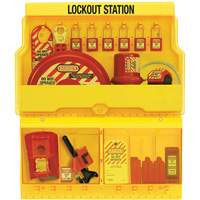 Standard Valve & Electrical Deluxe Lockout Station, Thermoplastic Padlocks, 32 Padlock Capacity, Padlocks Included Planification Entrepots Molloy