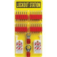 Lockout Board with Keyed Different Nylon Safety Lockout Padlocks, Plastic Padlocks, 24 Padlock Capacity, Padlocks Included SHB353 | Planification Entrepots Molloy