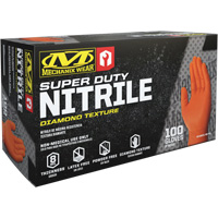 Gants robustes jetables, 9/Moyen, Nitrile, 8 mils, Sans poudre, Orange Planification Entrepots Molloy