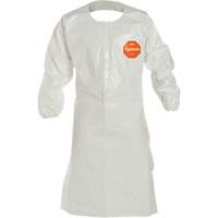 Disposable Sleeved Apron, Tychem&reg; 4000, White, 44" L Planification Entrepots Molloy