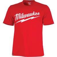 Heavy-Duty Short-Sleeved T-Shirt with Milwaukee&reg; Logo, Men's, Small, Red Planification Entrepots Molloy