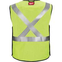 Breakaway Mesh Safety Vest, Black/High Visibility Lime-Yellow, Medium/Small Planification Entrepots Molloy