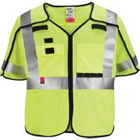 Breakaway Mesh Safety Vest, Black/High Visibility Lime-Yellow, Medium/Small Planification Entrepots Molloy