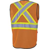 6960 Front Mesh Safety Vest, High Visibility Orange, Medium, Polyester Planification Entrepots Molloy