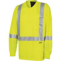 6905A Chandail de s&eacute;curit&eacute; &agrave; manches longues ultra respirant et ultra frais, T-petit, Jaune lime haute visibilit&eacute; Planification Entrepots Molloy