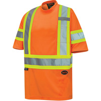 6970 T-shirt de s&eacute;curit&eacute; en il-de-perdrix, Polyester, T-petit, Orange haute visibilit&eacute; Planification Entrepots Molloy