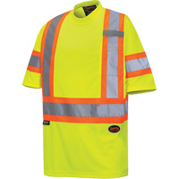 6971 T-shirt de s&eacute;curit&eacute; en il-de-perdrix, Polyester, T-petit, Jaune lime haute visibilit&eacute; Planification Entrepots Molloy