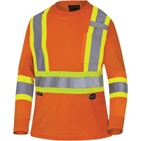 6968 T-shirt de s&eacute;curit&eacute; en il-de-perdrix pour femme, Polyester, T-petit, Orange haute visibilit&eacute; Planification Entrepots Molloy