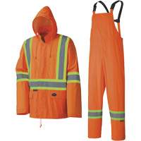 5598 Combinaison de pluie imperm&eacute;able et l&eacute;g&egrave;re, Polyester/PVC, Petit, Orange haute visibilit&eacute; Planification Entrepots Molloy