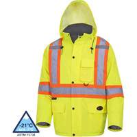 5031 Waterproof Quilted Safety Parka, High Visibility Lime-Yellow, Small Planification Entrepots Molloy