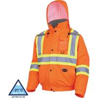 5032 Waterproof Winter Quilted Safety Bomber Jacket, Polyester, High Visibility Orange, Small Planification Entrepots Molloy