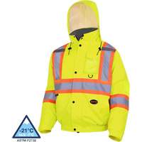 5033 Waterproof Winter Quilted Safety Bomber Jacket, Polyester, High Visibility Lime-Yellow, Small Planification Entrepots Molloy