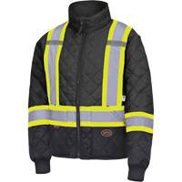 5017 Quilted Freezer Jacket, Polyester, Black, X-Small Planification Entrepots Molloy