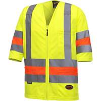 6019 Chandail de circulation &agrave; manches courtes  Qu&eacute;bec, Polyester, T-petit, Jaune lime haute visibilit&eacute; Planification Entrepots Molloy