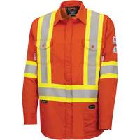 7743 FR-Tech&reg; Flame-Resistant Safety Shirt, Small, High Visibility Orange Planification Entrepots Molloy