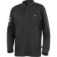 332 FR Interlock Henley Shirt, Small, Black Planification Entrepots Molloy