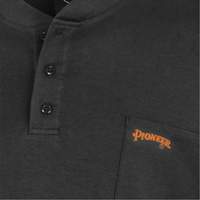 332 FR Interlock Henley Shirt, Small, Black Planification Entrepots Molloy