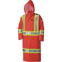 5896 Flame Resistant Waterproof Long Coat, Small, High Visibility Orange Planification Entrepots Molloy