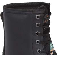 1027 Bottes de travail 8" noires, Cuir, Embout Acier, Taille 10 Planification Entrepots Molloy