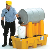 Syst&egrave;me de confinement Ultra-Drum pour 1 baril avec drain, 52" lo x 29" la x 49,5" ha, 750 gal. US Capacit&eacute; Planification Entrepots Molloy