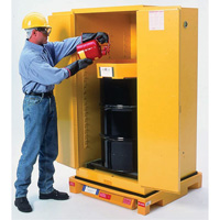 Single Drum Ultra-Safety Cabinet Bladder System, 37,8" lo x 37,8" la x 6,3" h, Capacit&eacute; de charge 1500 lb Planification Entrepots Molloy