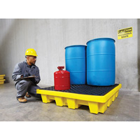 Ultra-Spill Pallet emboitable, 4 barils, Capacit&eacute; de d&eacute;versement 66 gal. US, 51" x 51" x 10" Planification Entrepots Molloy