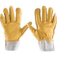 Gants tout cuir, 7/Petit, Paume en Cuir fleur, Poignet &eacute;lastique Planification Entrepots Molloy