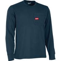 Gridiron Long-Sleeved Pocket-T-Shirt, Men's, Small, Blue Planification Entrepots Molloy