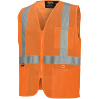 6943 Gilet de s&eacute;curit&eacute; &agrave; mailles ignifuge, Orange haute visibilit&eacute;, Petit, Polyester Planification Entrepots Molloy