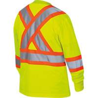 6969 Chandail de s&eacute;curit&eacute; &agrave; manches longues en il-de-perdrix pour femme, Polyester, T-petit, Jaune lime haute visibilit&eacute; Planification Entrepots Molloy